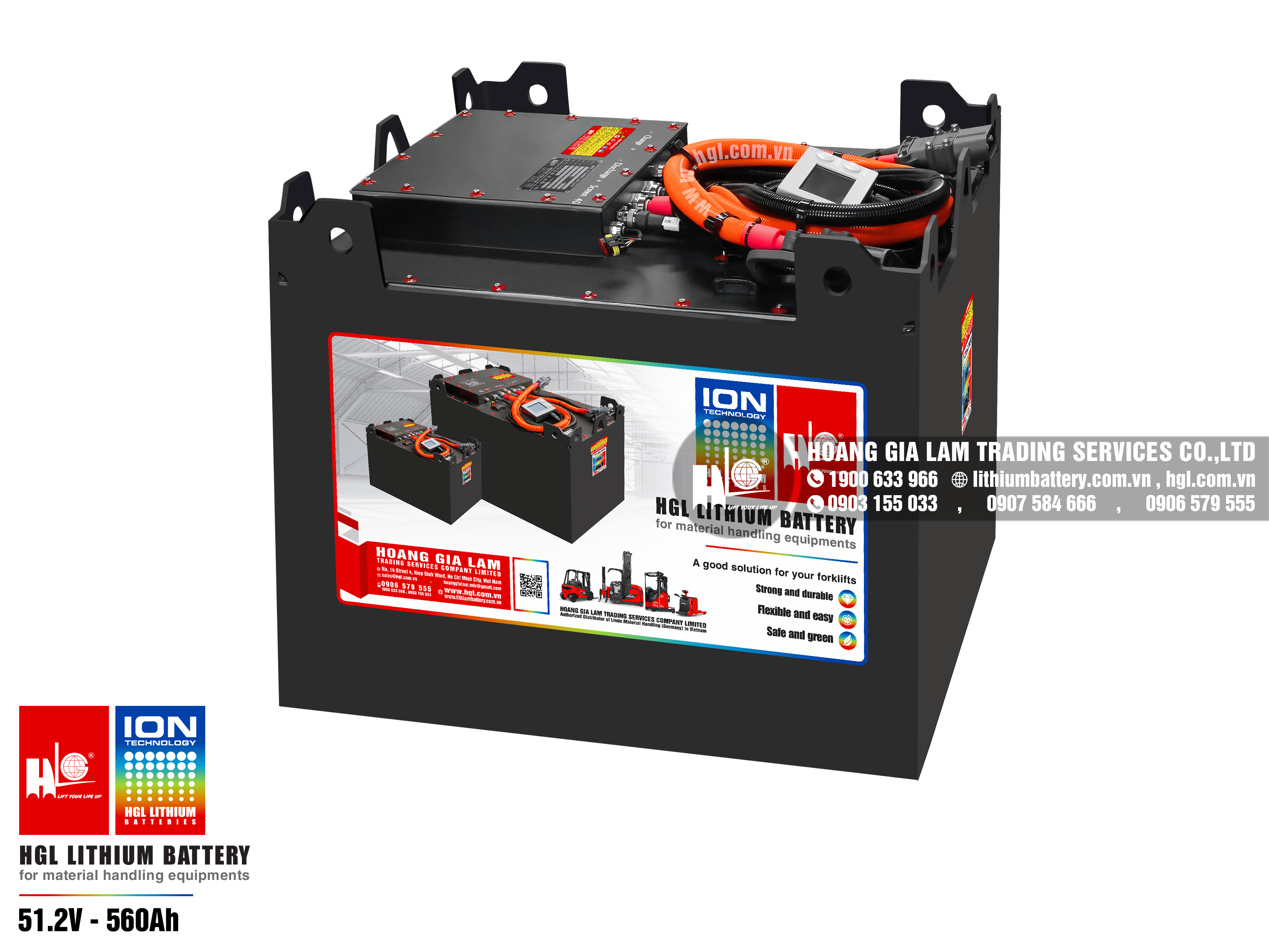 Bình điện lithium xe reach truck HGL 51.2V-560Ah